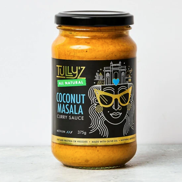 Tully'z Coconut Masala Curry Sauce 375g available at The Prickly Pineapple