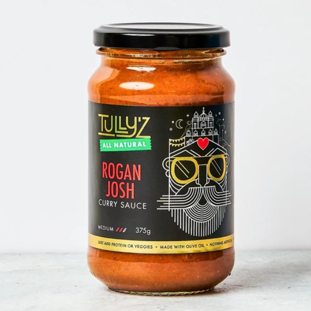 Tully'z Rojan Josh Curry Sauce 375g available at The Prickly Pineapple