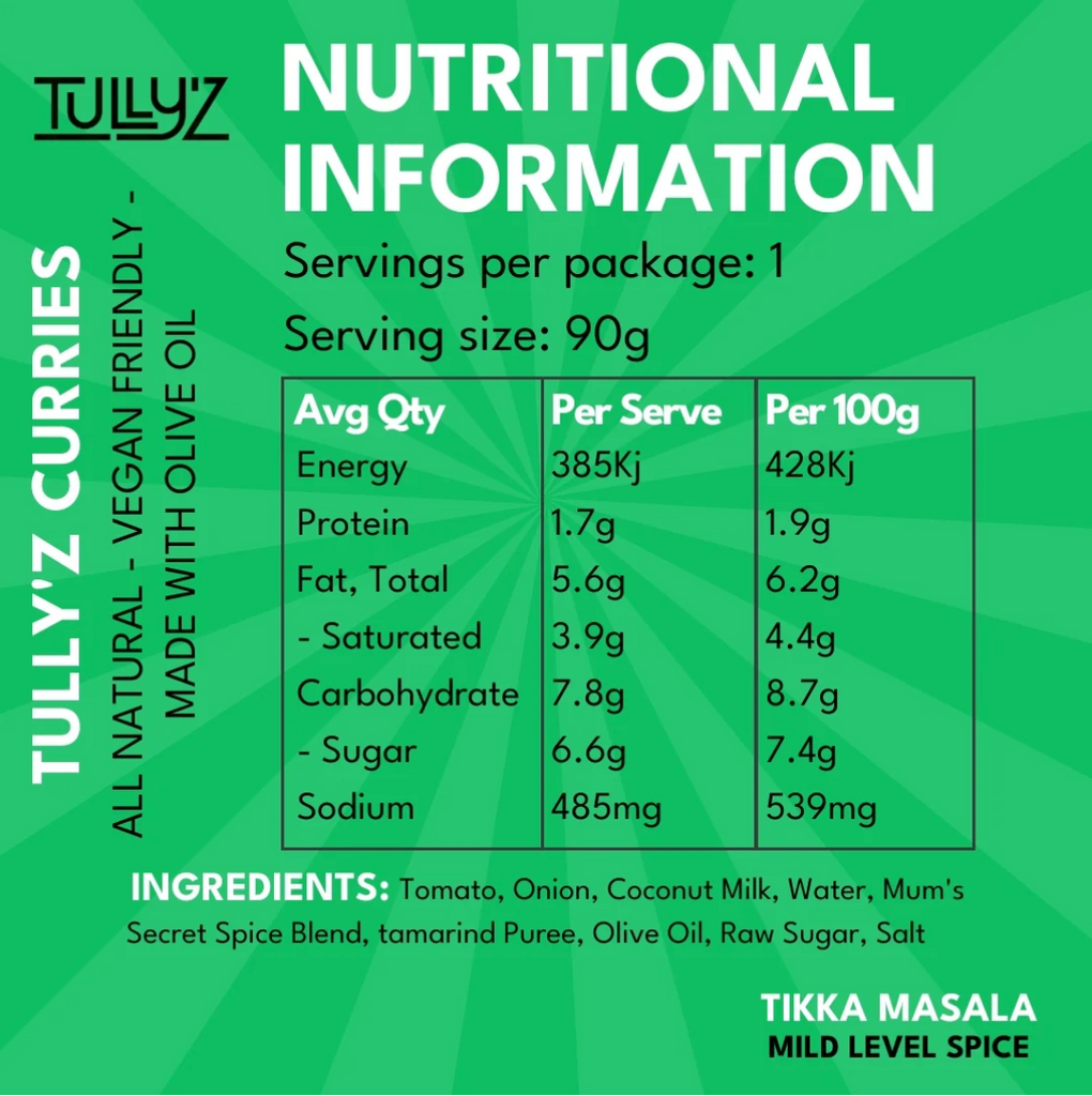 Tully'z Tikka Masala Curry Sauce 375g available at The Prickly Pineapple