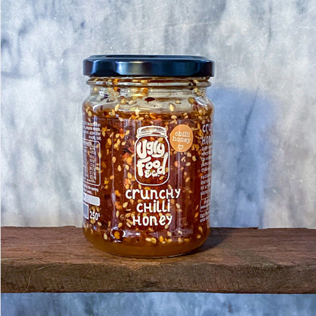 Ugly Food & Co. Crunchy Chilli Honey 250g available at The Prickly Pineapple