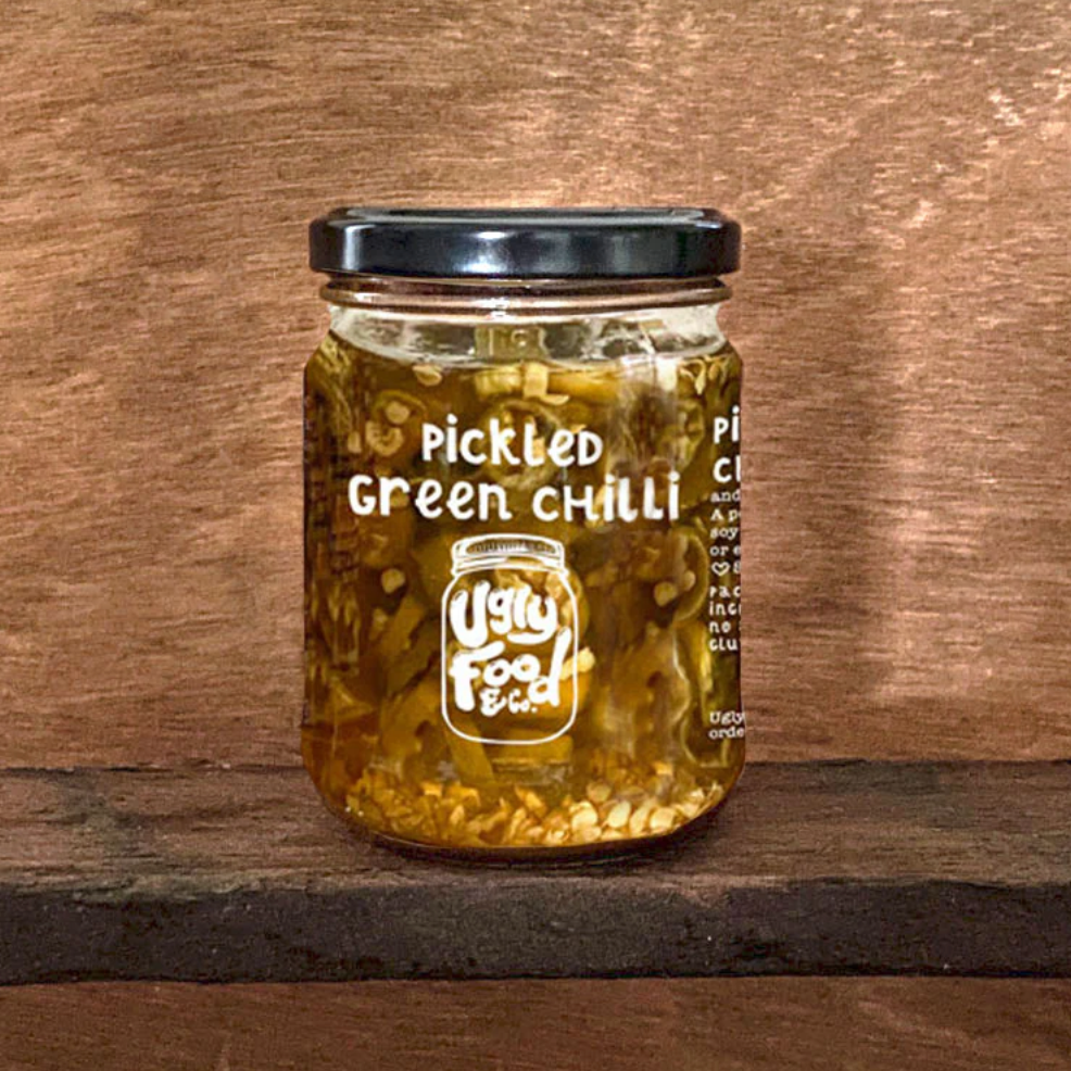 Ugly Food & Co. Pickled Green Chilli 250g available at The Prickly Pineapple