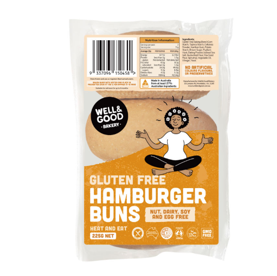 Well & Good Bakery Hamburger Buns (3x 75g Pack) available at The Prickly Pineapple