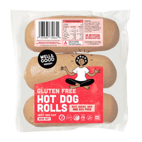 Well & Good Bakery Hot Dog Rolls GF (3) 300g available at The Prickly Pineapple