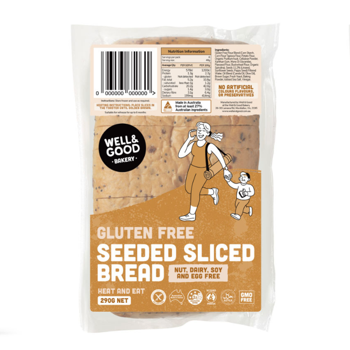 Well & Good Bakery Seeded Sliced Bread GF 300g available at The Prickly Pineapple