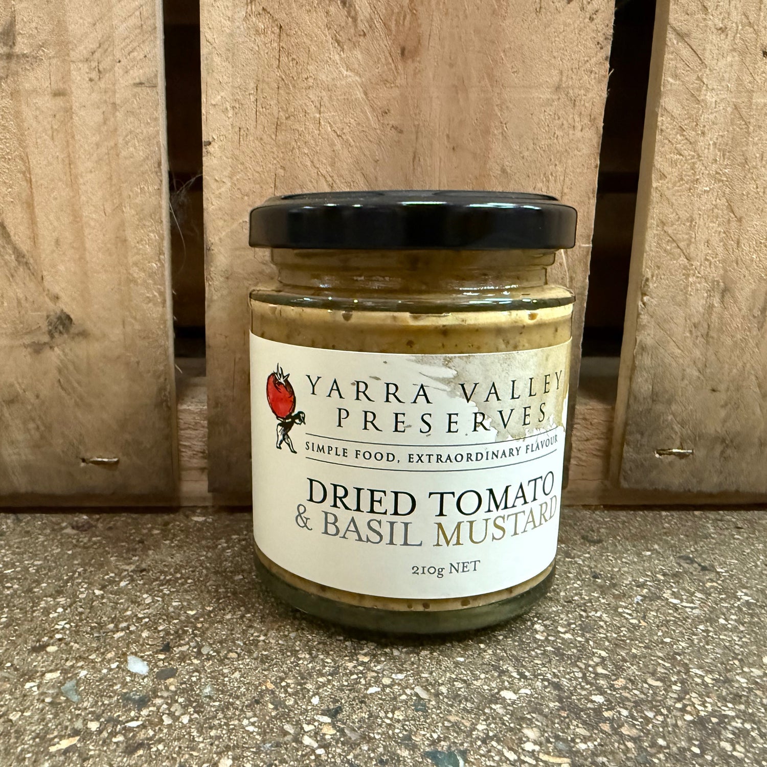 Yarra Valley Gourmet Foods Dried Tomato & Basil Mustard  210g available at The Prickly Pineapple