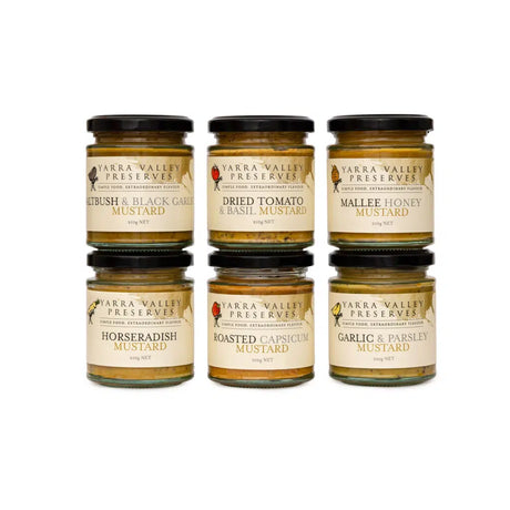 Yarra Valley Gourmet Foods Mustard Varieties 210g available at The Prickly Pineapple