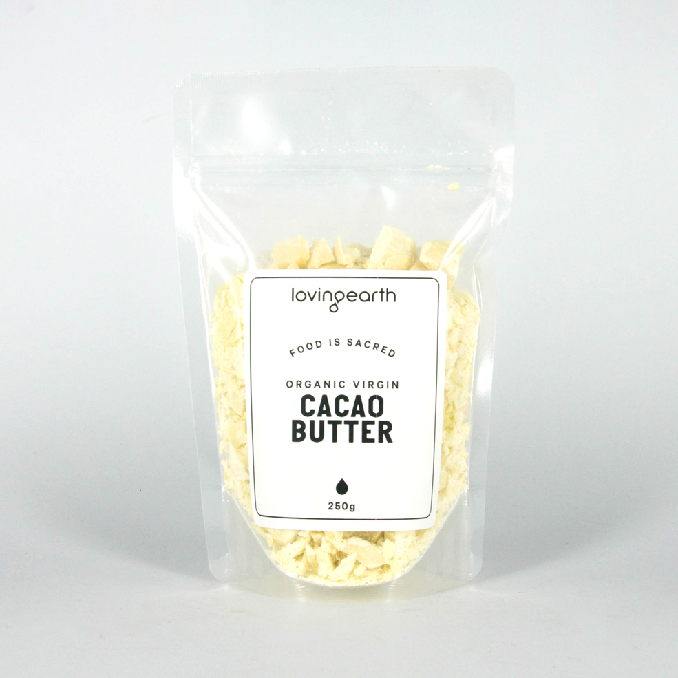 Loving Earth Organic Virgin Cacao Butter 250g available at The Prickly Pineapple