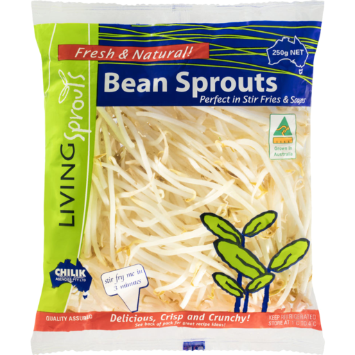 Living Sprouts Bean Sprouts 250g available at The Prickly Pineapple