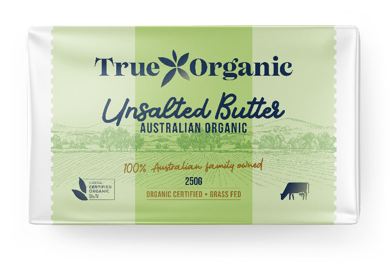 True Organic Butter Unsalted Butter 250g available at The Prickly Pineapple