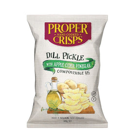 Proper Crisps Dill Pickle with Apple Cider Vinegar 140g available at The Prickly Pineapple