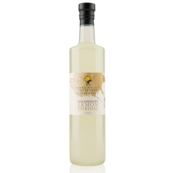 Yarra Valley Gourmet Foods Old Fashioned Cordial Varieties 700ml lemon flavour available at The Prickly Pineapple