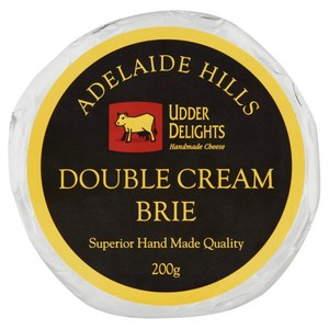 Udder Delights Adelaide Hills Double Cream Brie 200g available at The Prickly Pineapple