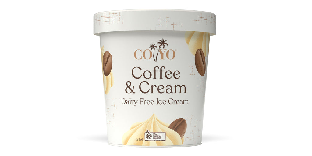 Coyo Organic Dairy Free Icecream Coffee & Cream 500ml available at The Prickly Pineapple