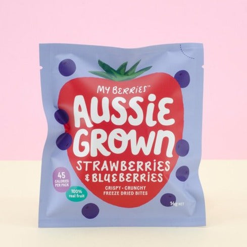 My Berries Freeze Dried Bites Varieties 14g strawberries & blueberries available at The Prickly Pineapple