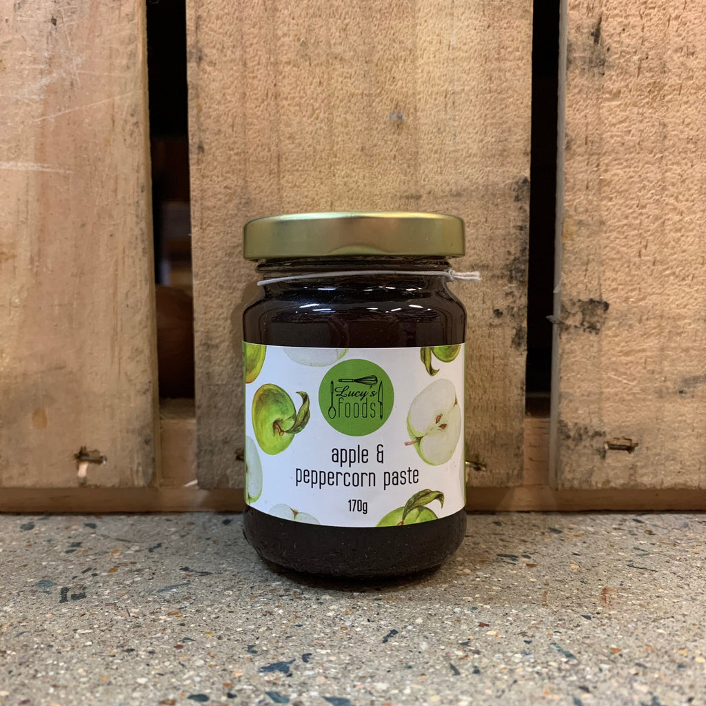 Lucy's Foods Apple & Peppercorn Paste 170g available at The Prickly Pineapple