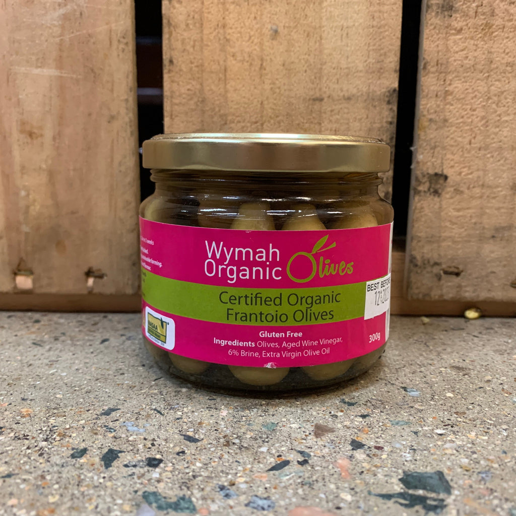 Wymah Organic Olives Organic Frantoio Olives (GF) 300g available at The Prickly Pineapple
