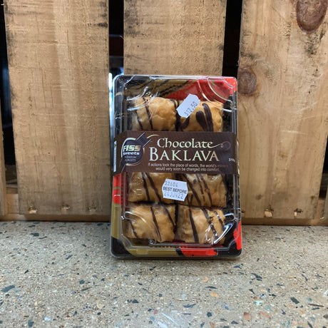 Fiss Sweets Chocolate Baklava 315g available at The Prickly Pineapple