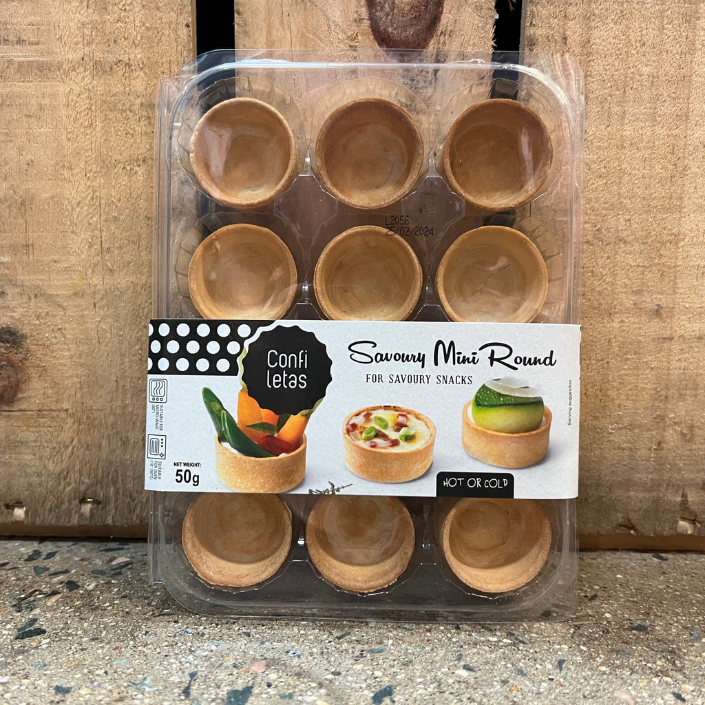 Confiletas Savoury Mini Round Pastry Cases 50g available at The Prickly Pineapple