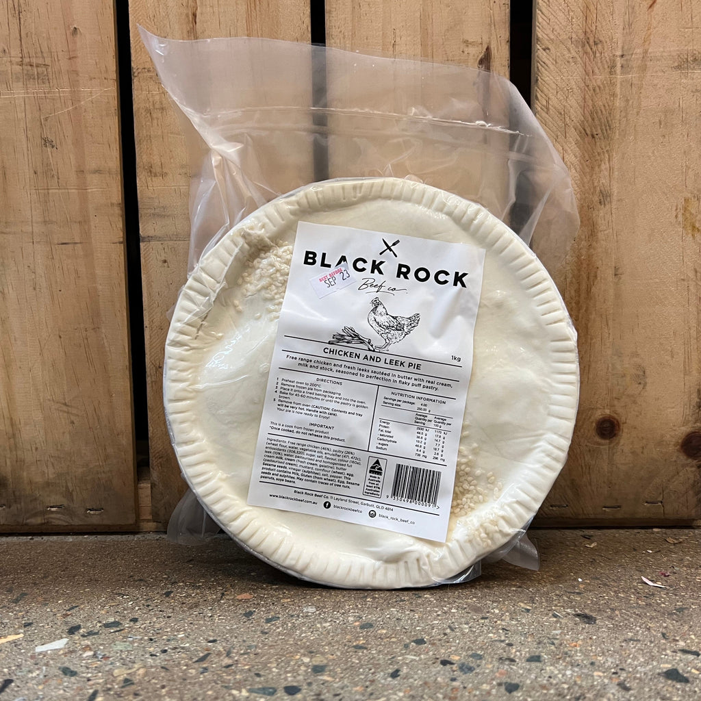Black Rock Beef Co. Chicken & Leek Pie 1kg available at The Prickly Pineapple