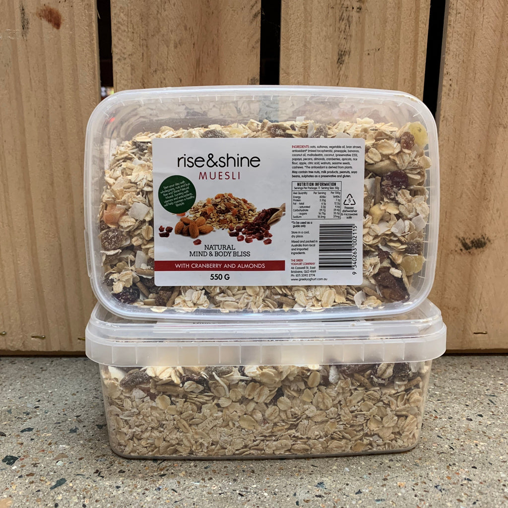 Rise & Shine Toasted Muesli - Cranberry & Almonds available at The Prickly Pineapple