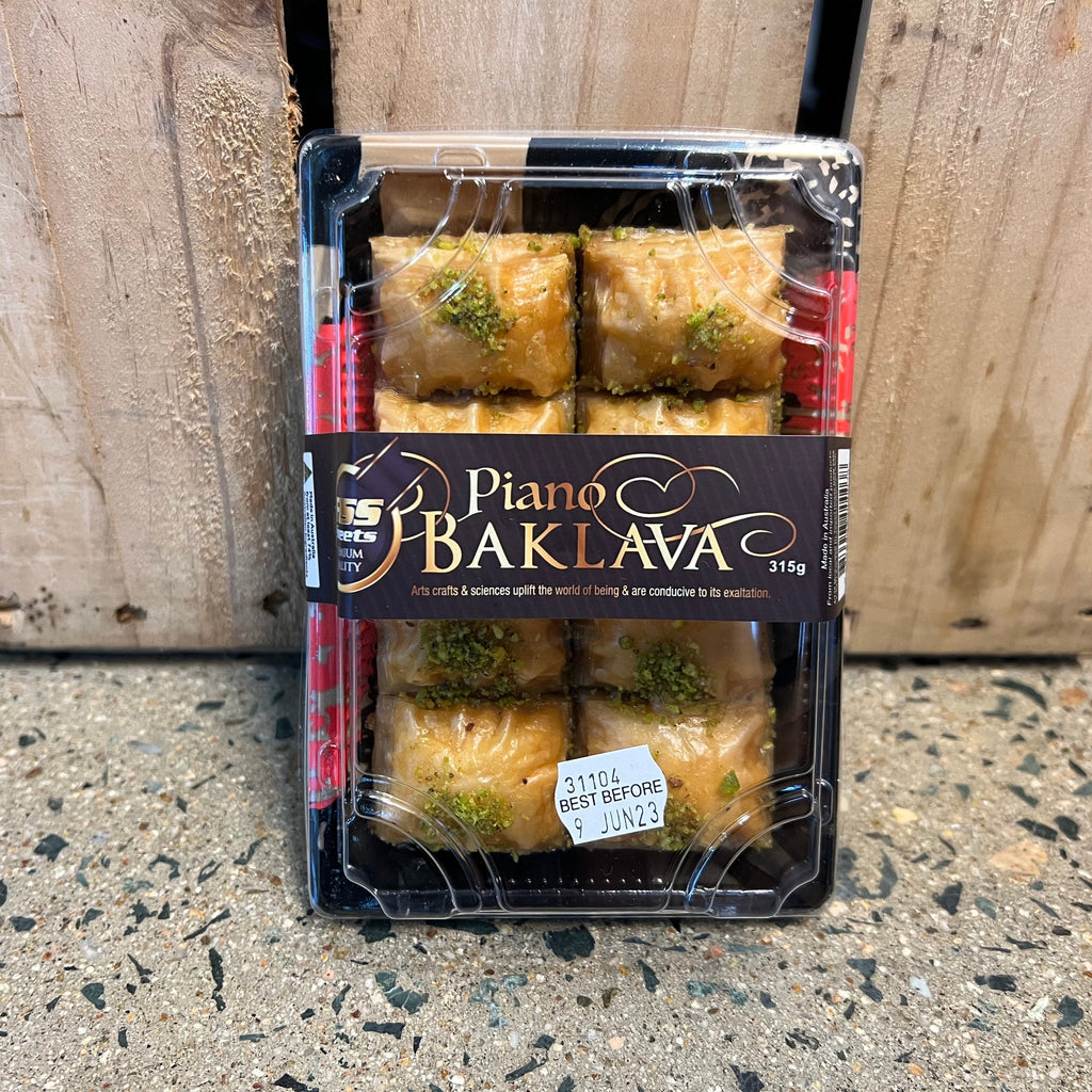 Fiss Sweets Piano Baklava 315g available at The Prickly Pineapple