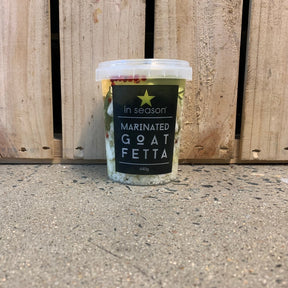 in season marinated goat fetta