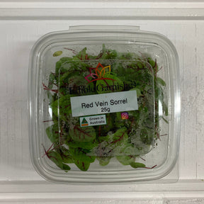 Red Vein Sorrel Edible Garnishes available at The Prickly Pineapple
