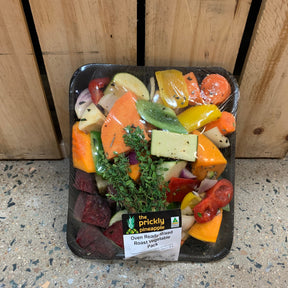 Oven Ready Mixed Roast Vegetable Pack available at The Prickly pineapple