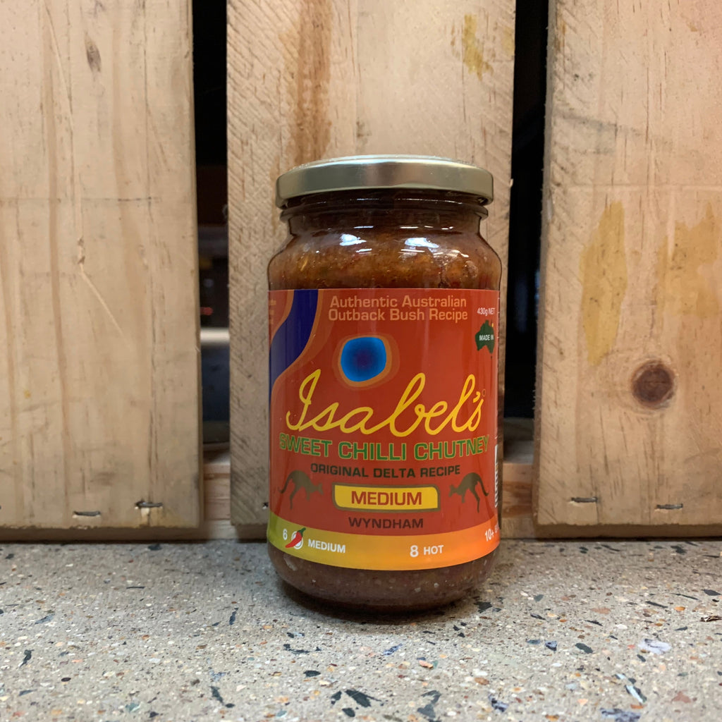 Isabel's Sweet Chilli Chutney Medium - Wyndham 430g available at The Prickly Pineapple