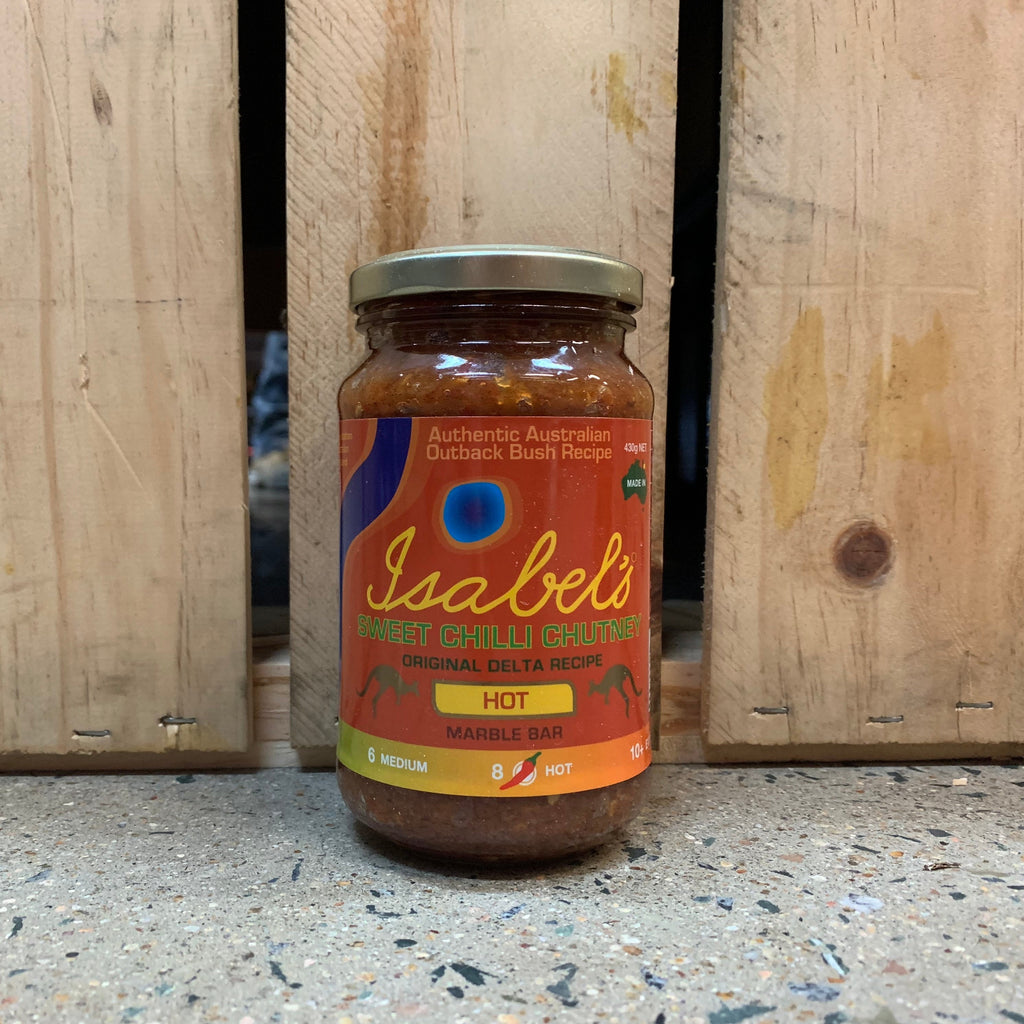Isabel's Sweet Chilli Chutney Hot - Marble Bar 430g available at The Prickly Pineapple