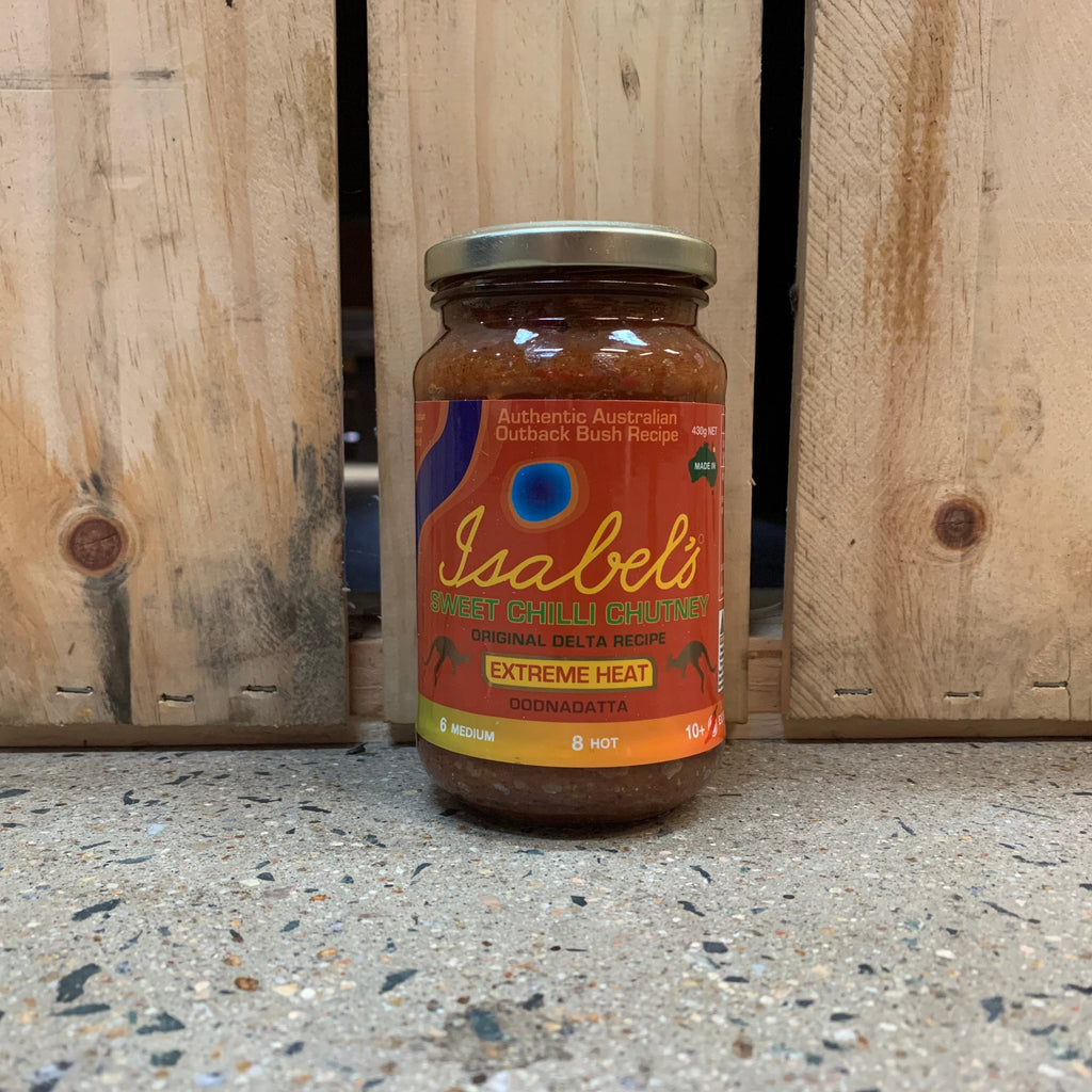 Isabel's Sweet Chilli Chutney Extreme Heat - Oodnadatta 430g available at The Prickly Pineapple