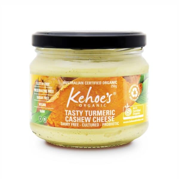 Kehoes Organic Tasty Turmeric Cashew Cheese 250g available at The Prickly Pineapple