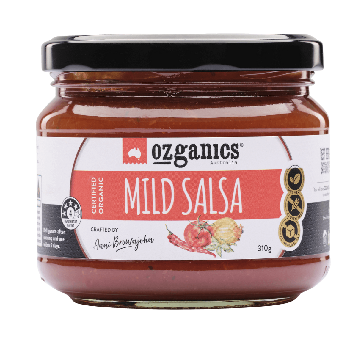 Ozganics organic mild salsa available at The Prickly Pineapple