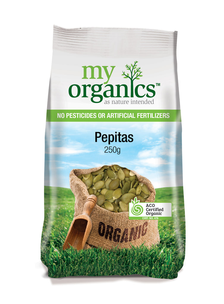 My Organics Pepitas 250g available at The Prickly Pineapple