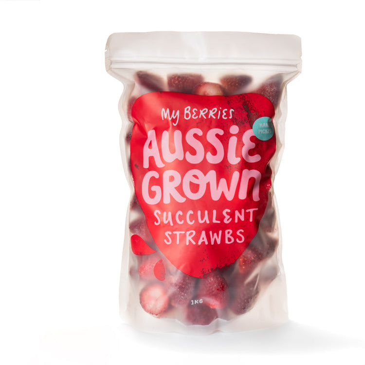 My Berries Frozen Succulent Strawberries 1kg available at The Prickly Pineapple