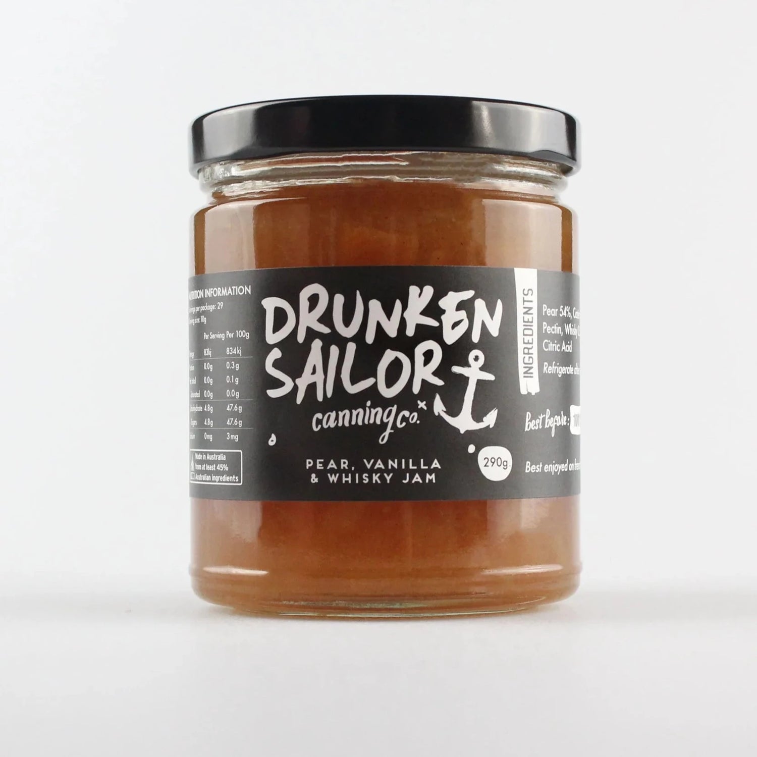 Drunken Sailor Pear, Vanilla and Whiskey Jam available at The Prickly Pineapple