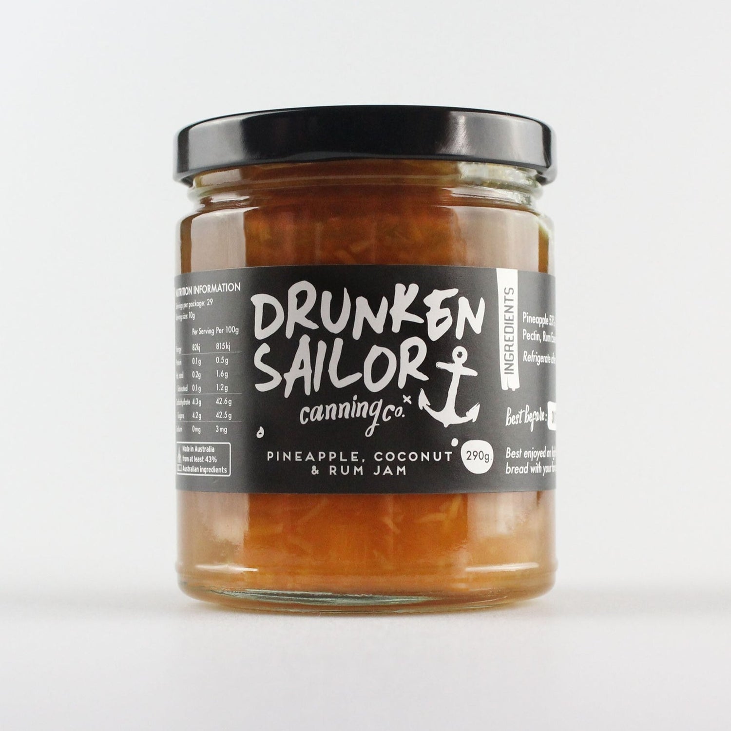 drunken sailor canning co pineapple coconut rum jam