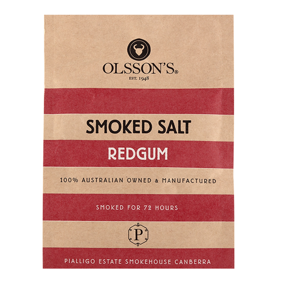 Olsson's Red Gum Smoked Salt 500g available at The Prickly Pineapple