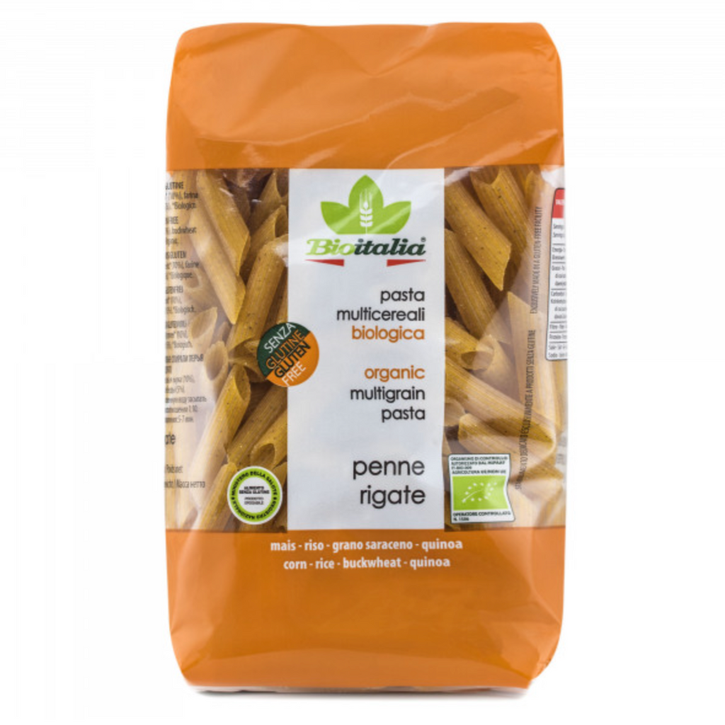 Bioitalia Organic Multigrain Pasta Penne Rigate (GF) 340g available at The Prickly Pineapple