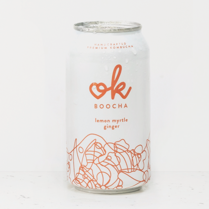 OK Boocha Lemon Myrtle Ginger 375ml Hancrafted kombucha available at The Prickly Pineapple