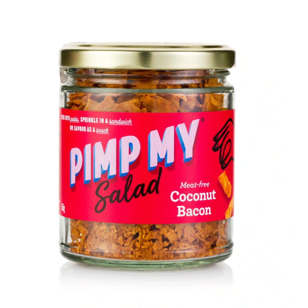 Pimp My Salad Meat-Free Coconut Bacon 65g available at The Prickly Pineapple
