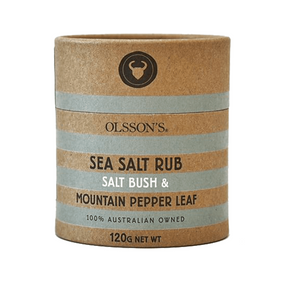 Olsson's Salt Bush & Mountain Pepper Leaf Salt Rub 120g available at The Prickly Pineapple