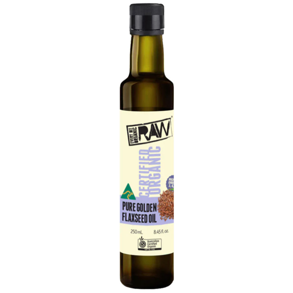Every Bit Organic Pure Golden Flaxseed Oil 250ml bottle availalbe at The Prickly Pineapple
