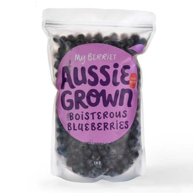 My Berries Frozen Boisterous Blueberries 1kg available at The Prickly Pineapple