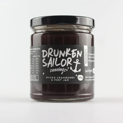 Drunken Sailor Spiced Cranberry & Port Jam available at The Prickly Pineapple