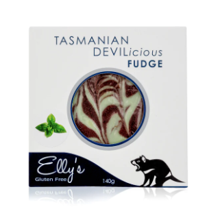 Elly's Gluten Free Tasmanian Devilicious Fudge Varieties 140g mint available at The Prickly Pineapple