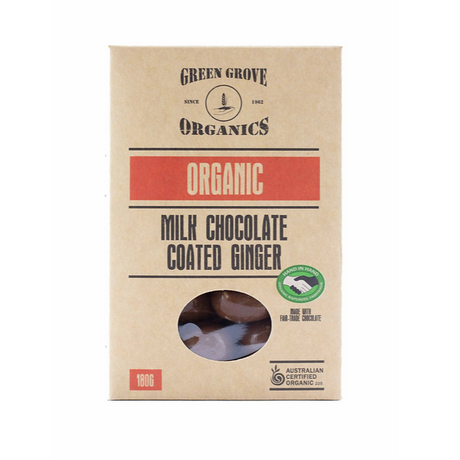 Junee Organic Milk Chocolate Coated Ginger 180g available at The Prickly Pineapple