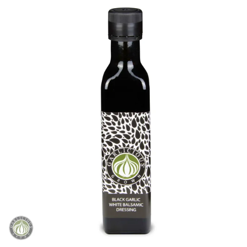Garlicious Grown Black Garlic White Balsamic Dressing 250ml available at The Prickly Pineapple