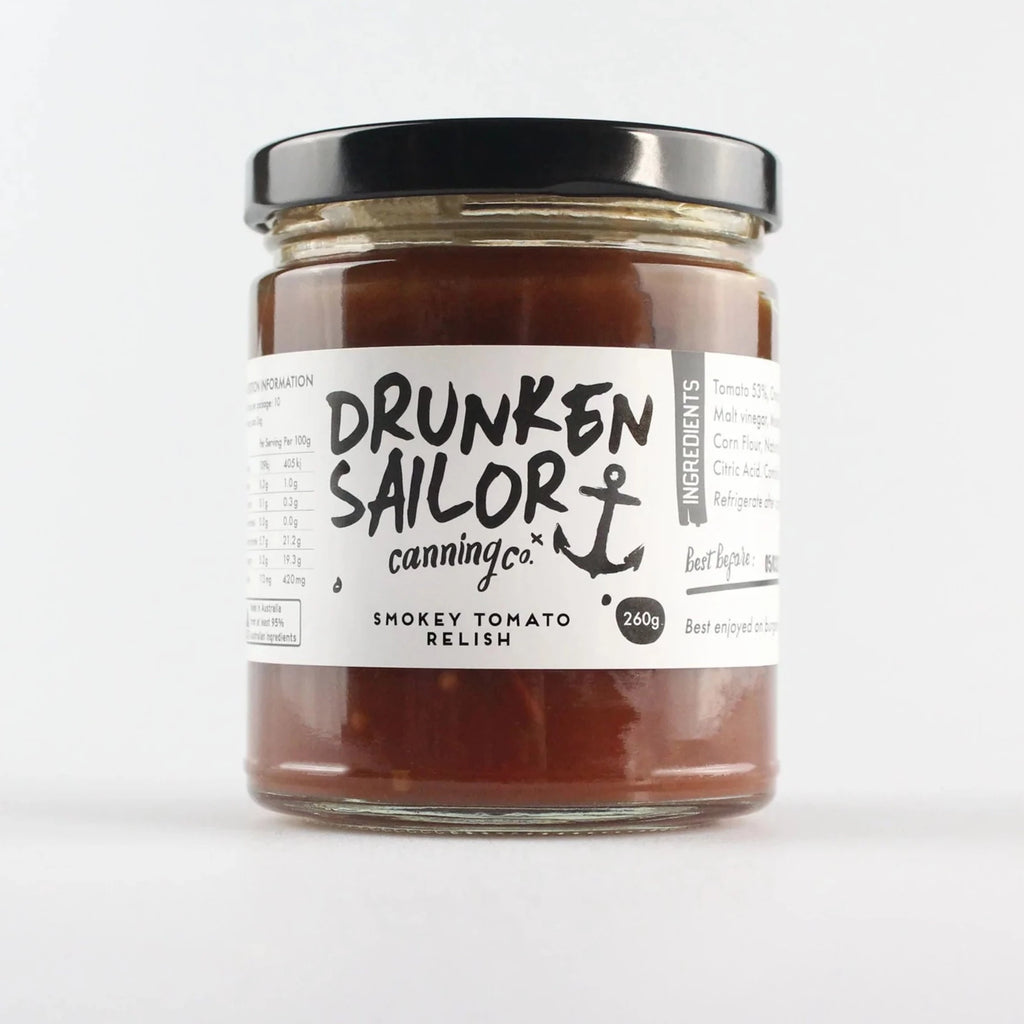 Drunken Sailor Smokey Tomato relish 260g available at The Prickly Pineapple