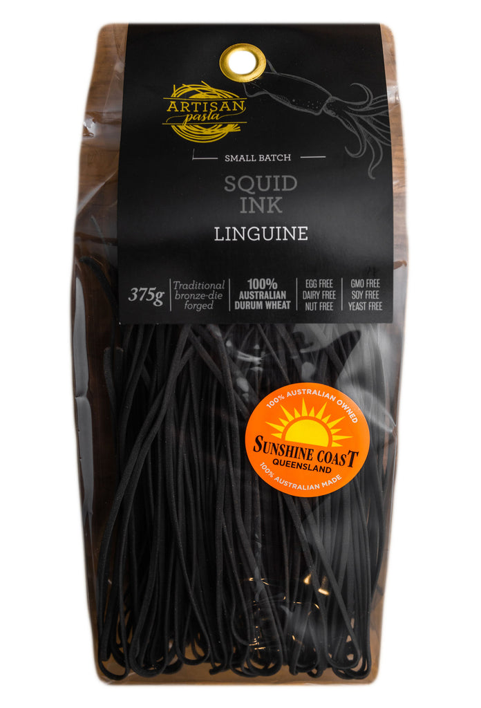 artisan pasta foods of noosa squid ink linguine available at The Prickly Pineapple